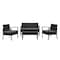 Manhattan Comfort Noli  Steel Rattan 4-Piece Patio Conversation Set with Cushions in Grey OD-CV007-GY - alternate 1